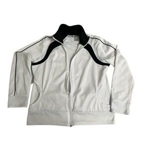 Athletic Works White & Black Full-Zip Track‎ Jacket L